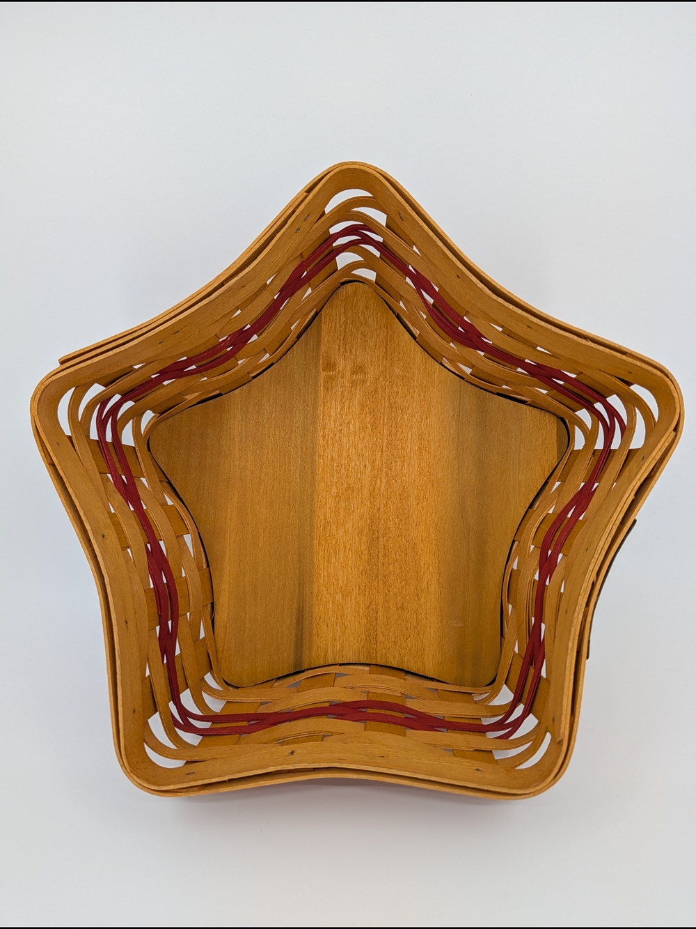 Longaberger 2001 Red Shining Star Basket/American Pride& Holly Liners/Protector - Picture 5 of 9